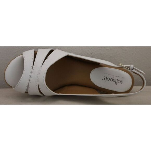 Comfortiva x Soft Spots Women Sz 9M White Velvet Sheep Nappa Neima Dress Sandals - Picture 12 of 13